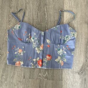 Floral Blue Corset Top